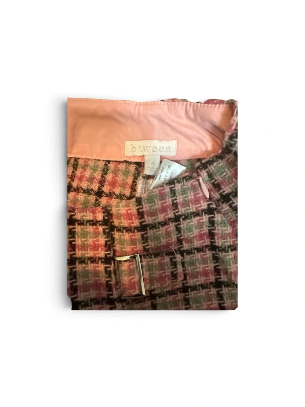 Pink Plaid Tweed Girls Skort